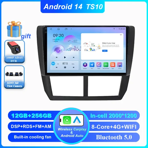9-дюймовый Android для Subaru Forester 3 SH 2007-2013 для Impreza GH GE автоматический мультимедийный плеер 2 Din головное устройство 4G Carplay авто радио