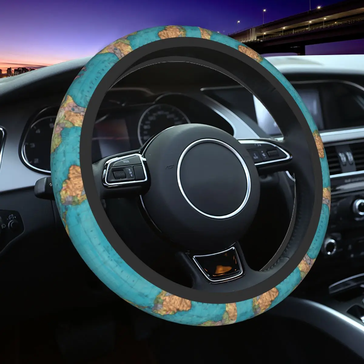 

37-38 Car Steering Wheel Cover Map Of The World World Map Map Of The World Braid On The Steering Wheel Cover Car Accessories