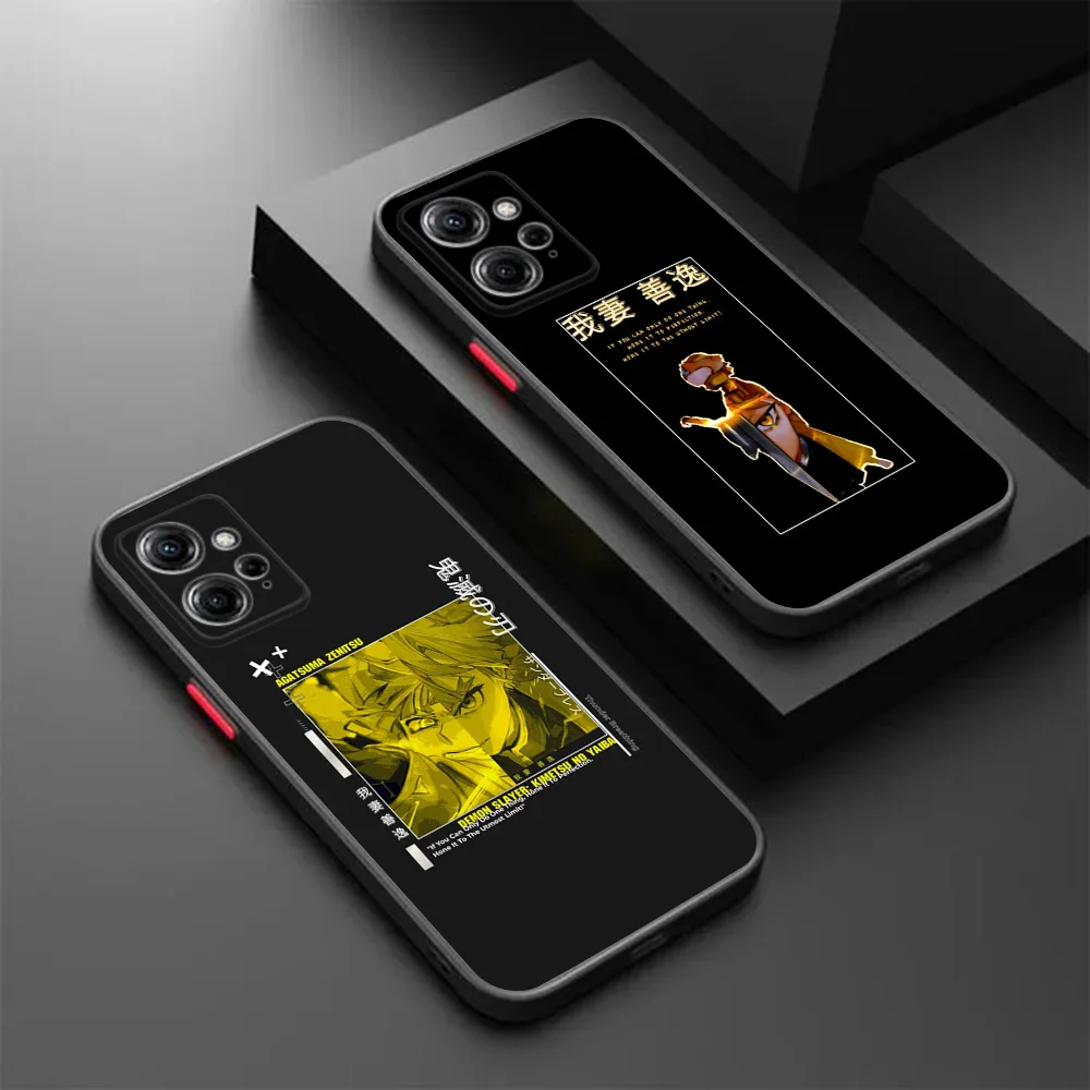 Чехол для телефона Redmi Note 13 Pro 12c 12s Xiaomi 12x 12t 11 Lite 11t 12 Demon Slayer Agatsuma Zenitsu Черный