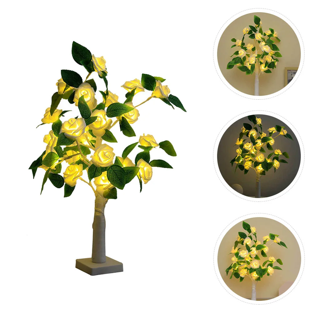 

Lamp Tree Rose Light Night Lighted Led Decorative Desktop Decor Lights Atmosphere Branchesromantic Branch Holidaybirch Wedding