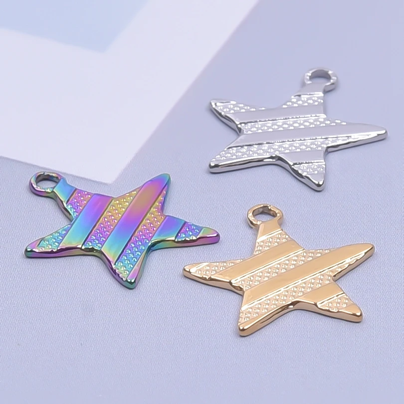 

10pcs Star Stainless Steel Pendants Charm for Jewelry Making Vintage Earring Craft DIY Necklace Materials Bulk Items Wholesale