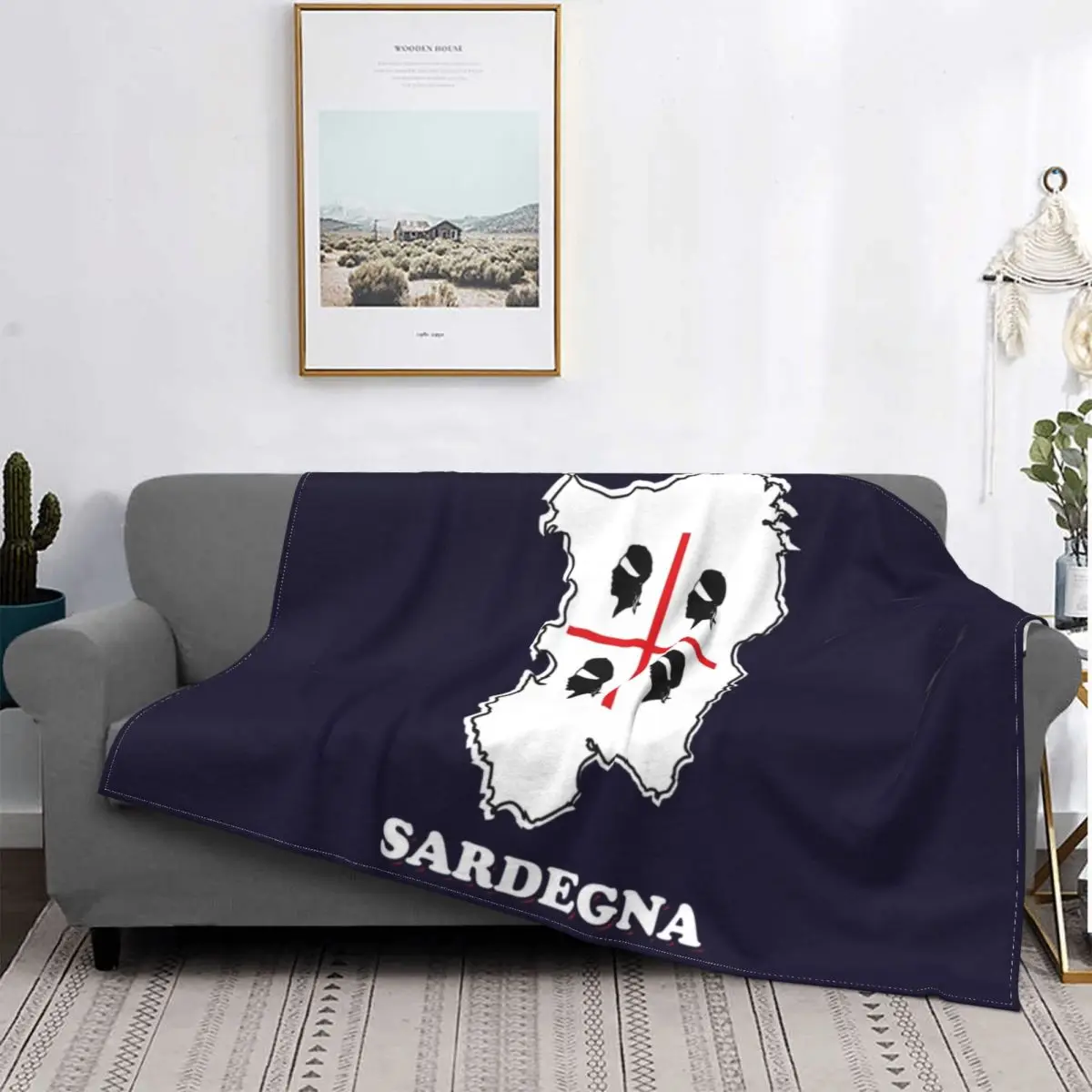 

Sardinia Funny Italy Sardegna Flag Blanket Warm Fleece Soft Flannel Italian Pride Throw Blankets for Bedding Sofa Office Spring