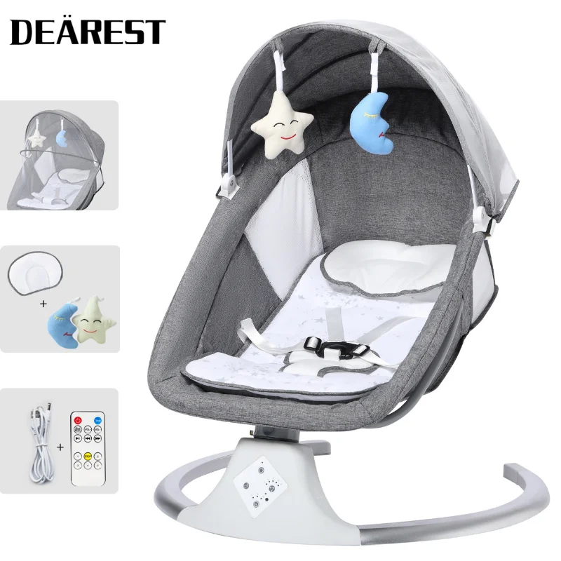 Dearest Adjustable Baby Chairs Electric Smart Baby Bassinet Can Sit Or Lie Down Bluetooth Babies Chairs  For 0-12 Months Baby