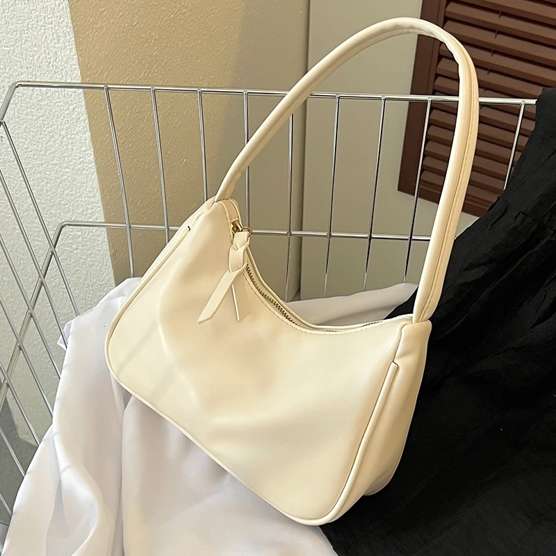 

Small PU Leather Shoulder Bags for Women 2022 New Underarm Bag Summer Brand Handbags and Purses Female Travel Cute Totes