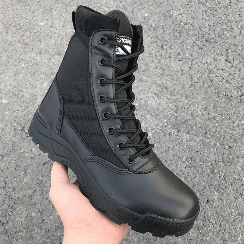 Men's Military Boot Combat Mens Breathable Mesh Camo Ankle Boots Tactical Army Boot Hiking Shoes Work Safety Shoe Motocycle Boot