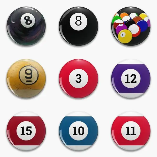 

Billiards Ball Magic Rack Snookerprint Soft Button Pin Customizable Jewelry Cute Metal Hat Brooch Collar Lover Badge Decor