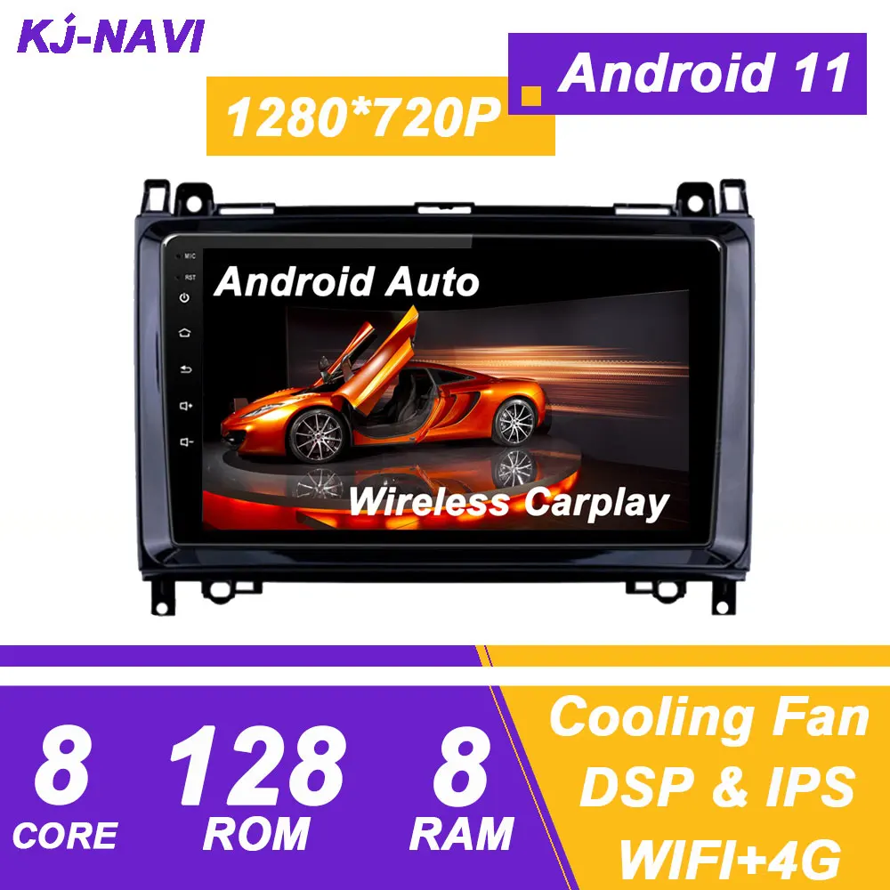 

For Mercedes Benz B200 A-Class B-Class W169 W245 Viano Vito W639 Sprinter W906 Android 11 DSP IPS WIFI 4G BT Carplay GPS Radio