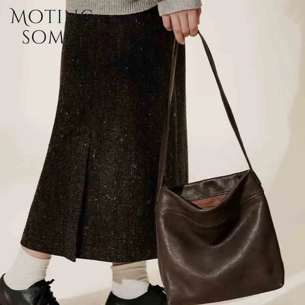 Минималистичная женская сумка-мешок Motingsome в стиле ретро роскошная многослойная