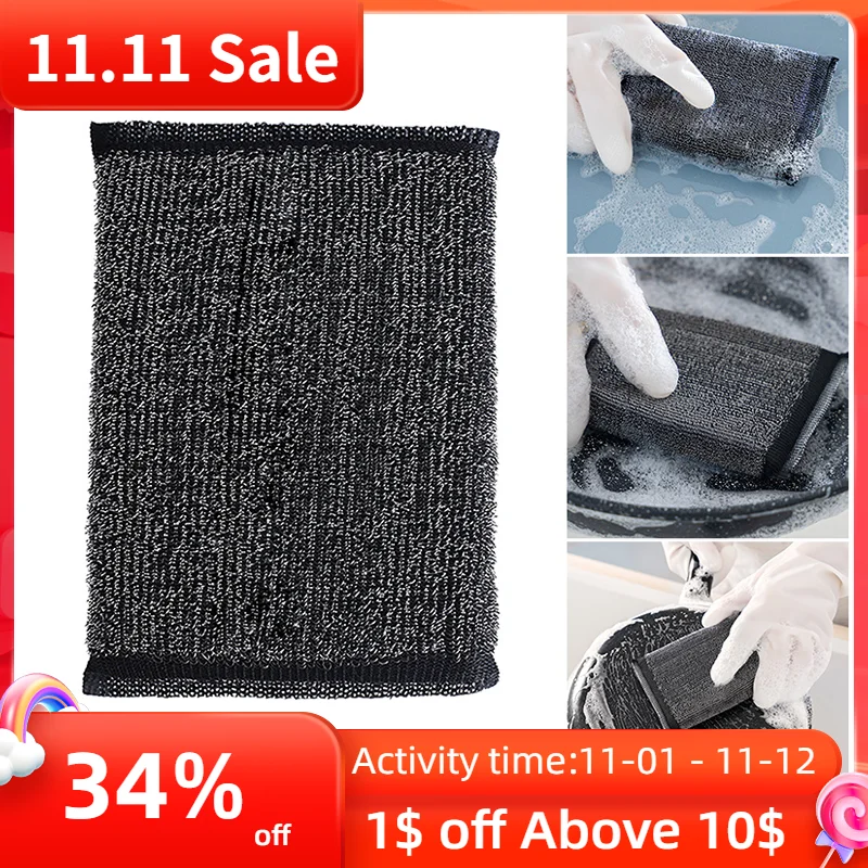 

6pcs Kitchen's Steel Ring Magics Dishwashing Sponge Clean Rub Pot Rust Focal Stains Sponge Removing Kit Dishwashing Sponge