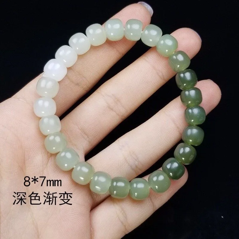 

Natural Hetian Jade Gradient Bracelet Men Women Healing Gemstone Fine Jewelry Real Chinese Nephrite Green Jades Bangle Bracelets