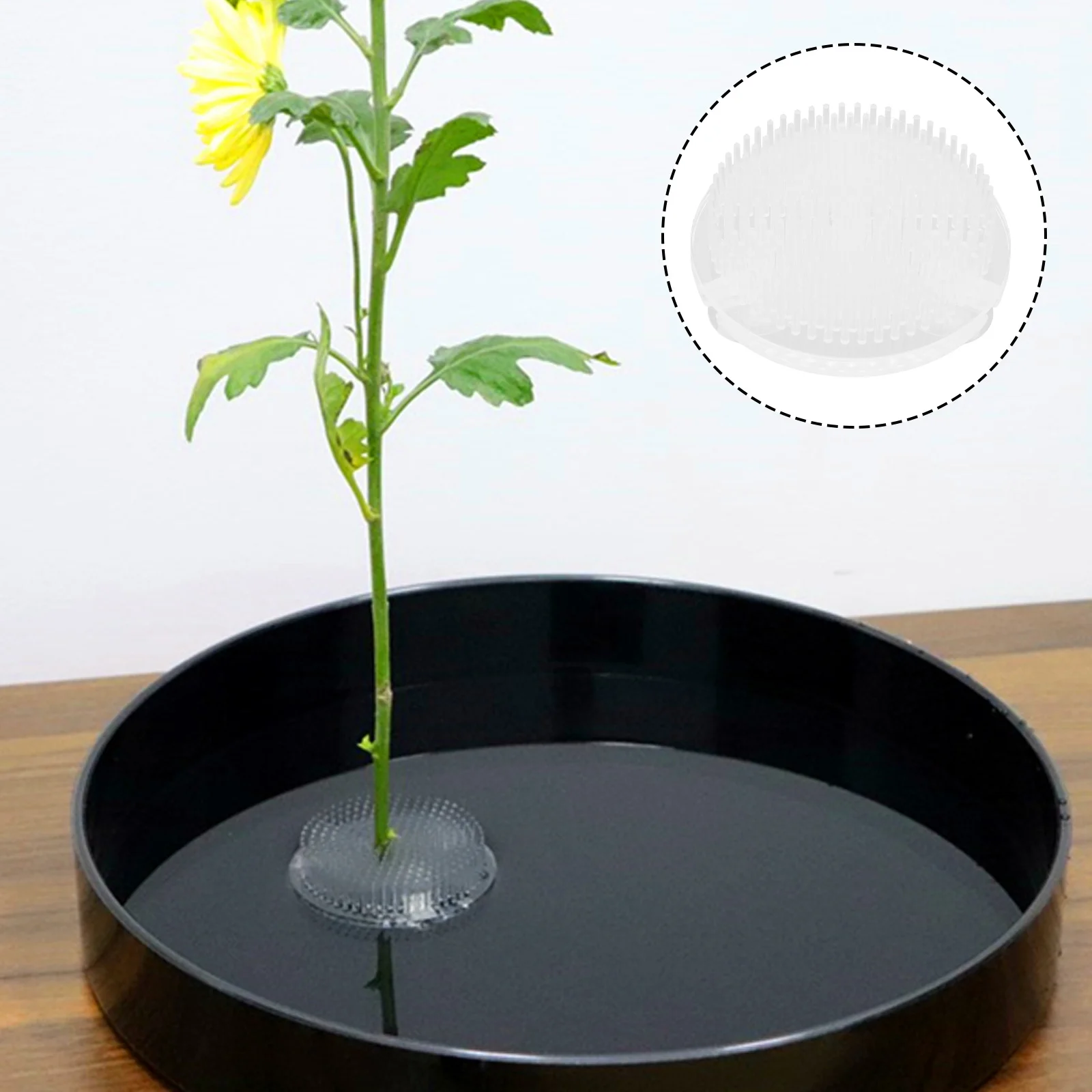 

1PC Japanese Flower Holder Transparent Floral Base Holder Flower Arrangement Pin Base for Store Shop Hotel