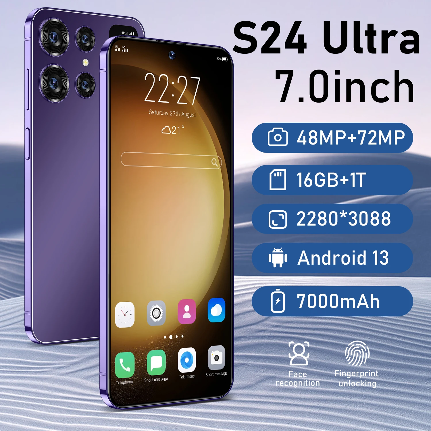 

Смартфон S24 Ultra, 2024 дюйма, 16 ГБ + 1 ТБ, две Sim-карты