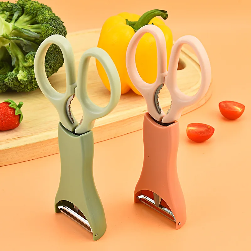

Kitchen Scissors Melon Planer Two-piece Kitchen Scissors Stainless Steel Multifunctional Household Scissors Food Kitchen Fitting