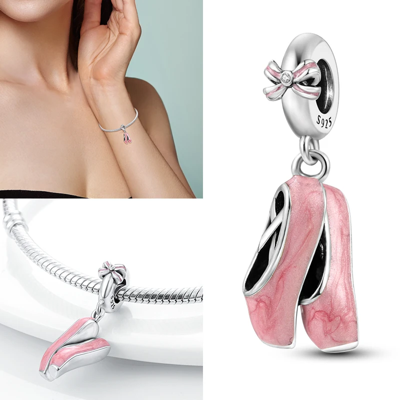 PAMELA 925 Стерлинговое Серебро розовый цвет фламинго подвеска цветок девушка собака