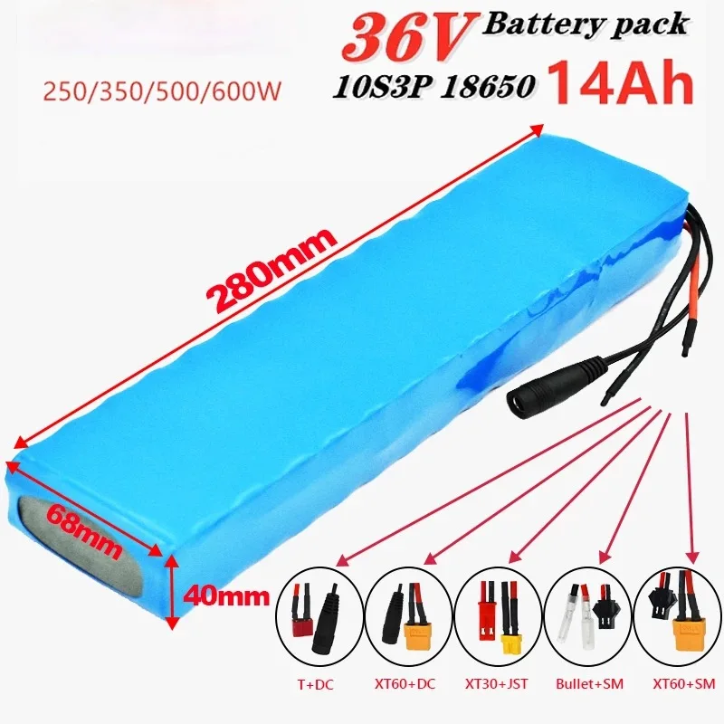 

36V Battery 10S3P 14Ah 42V 18650 Lithium Ion Battery Pack for Ebike Electric Car Bicycle Motor Scooter with 20A BMS 250W 350W