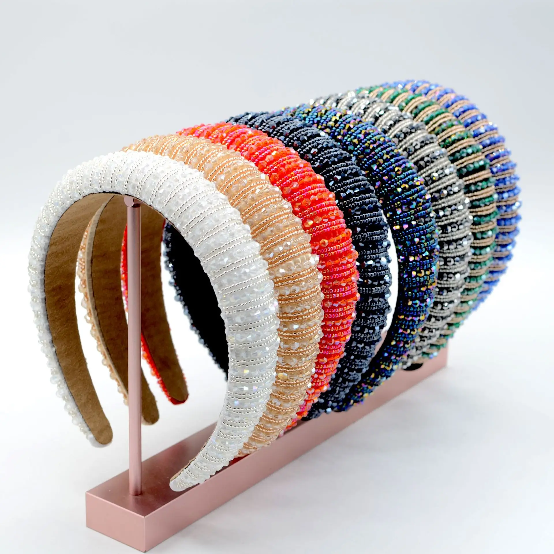 

Luxury Crystal Beaded Headband Fashion Women Padded Headband Fancy Bling Diamond Sparkle Crystal Beaded Hairband LSHB002