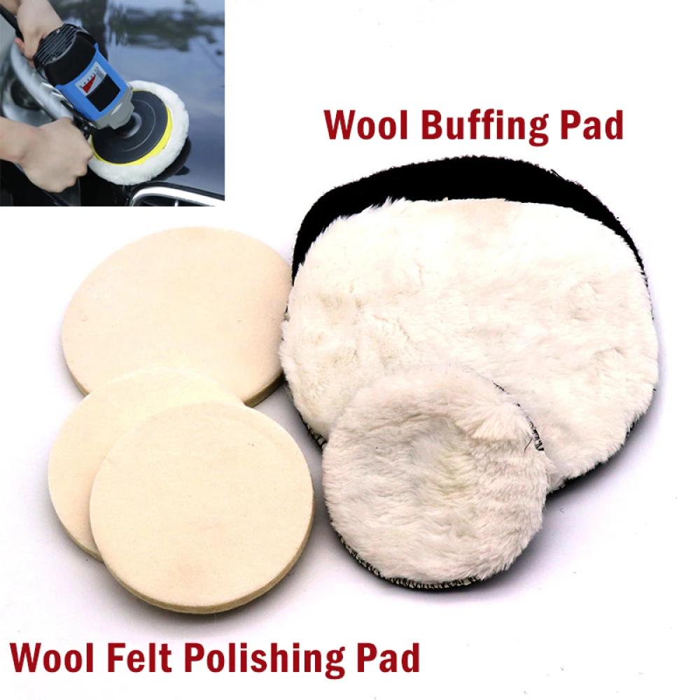 

1Pcs 4"/5"/6"/7" Wool Polishing Pad Buffer Disc Pad Waxing Polishing Car Paint Care for Car Polisher Woodworking Polishing Tools
