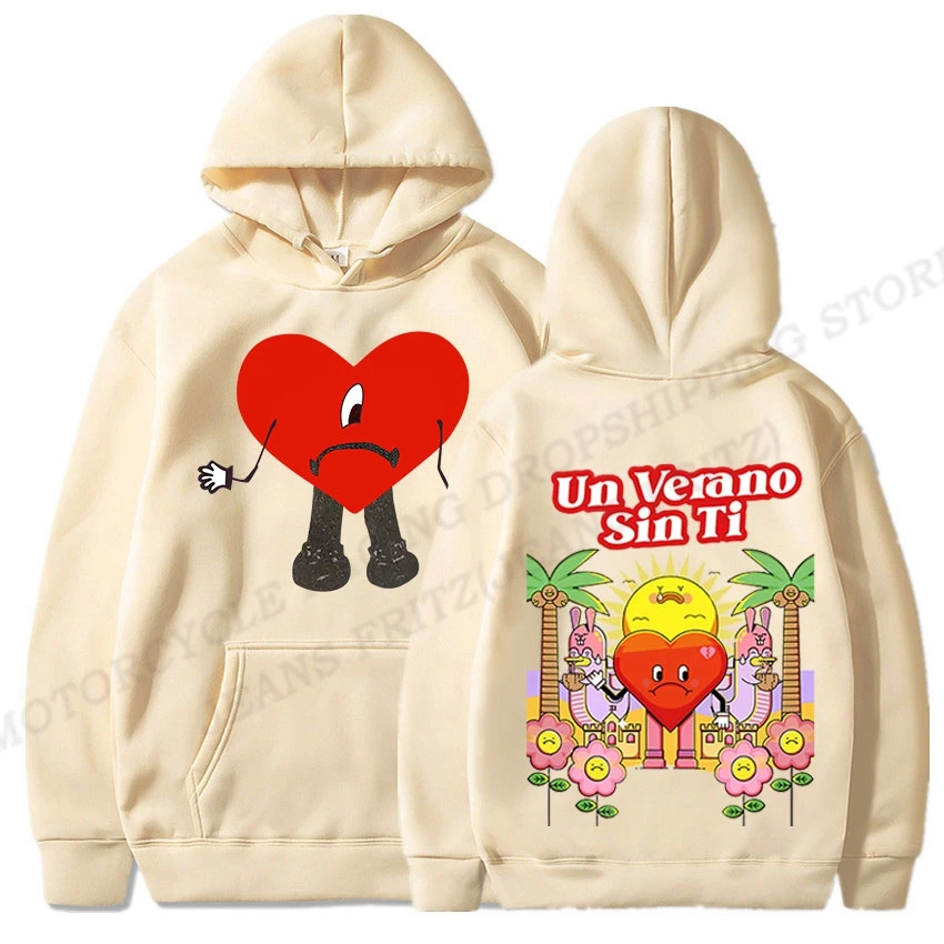 

Bad Bunny UN VERANO SIN TI Print Hoodie Men Women Fashion Hoodies Clothes Long Sleeve Hoodie Autumn Winter Pullover Women Sweats