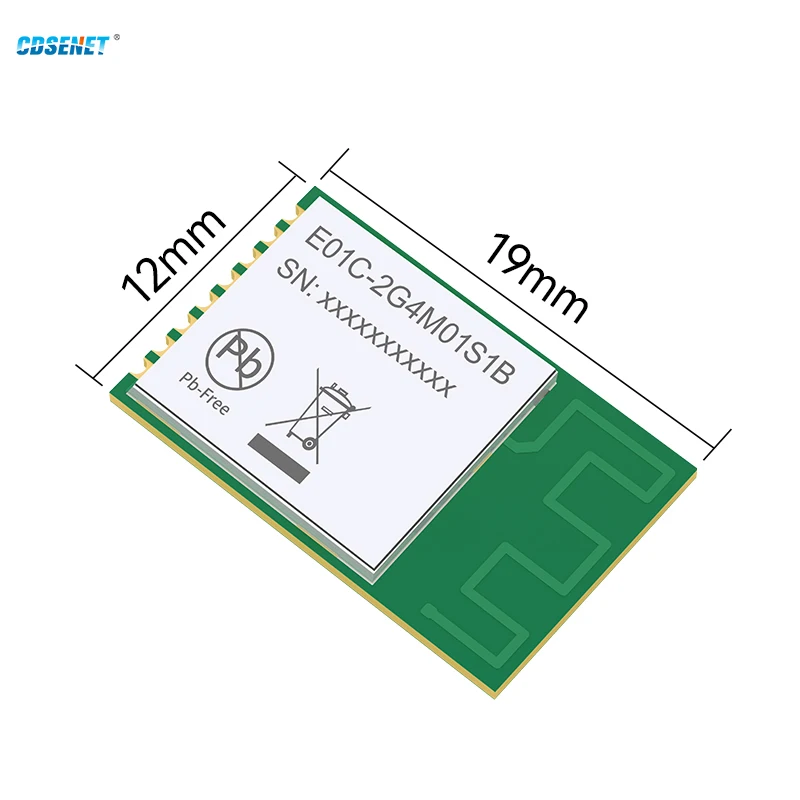 Фото Si24R1, радиочастотный модуль 2,4 ГГц, Высокоэффективная антенна PCB, беспроводной модуль SPI, CDSENT E01C-2G4M01S1B SMD, расстояние связи 200 м №2
