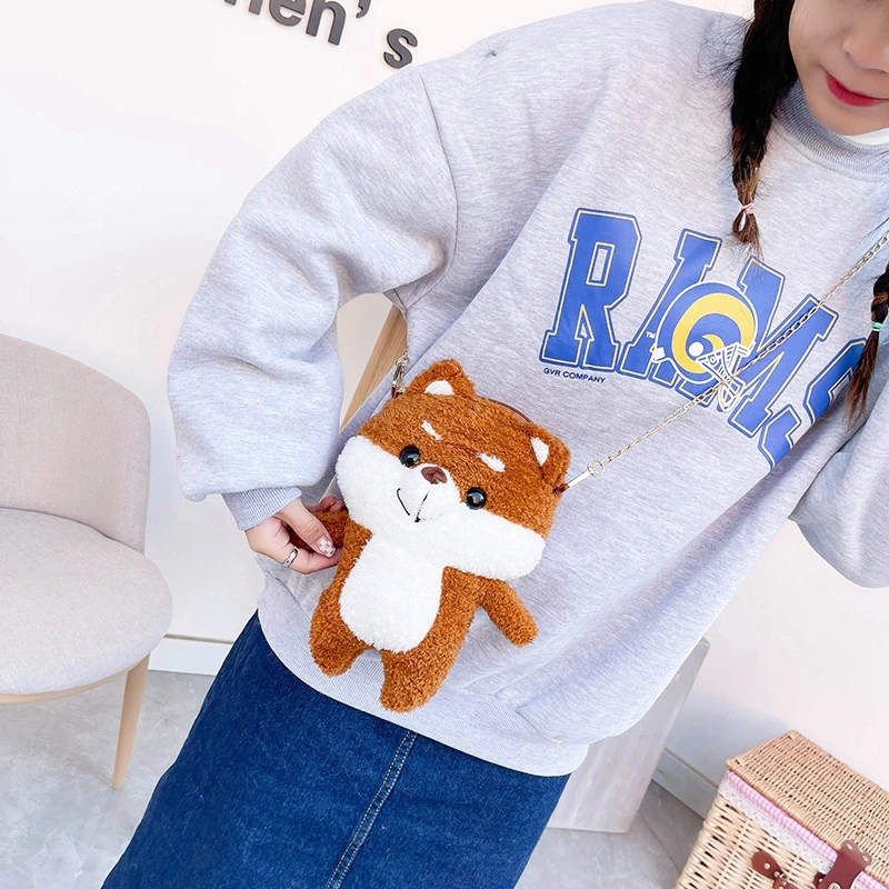 Plush bag for girls Cartoon Sweet Chain Crossbody Bag Soft Dolls Shoulder Bags Kids Christmas Gift Mini Backpack