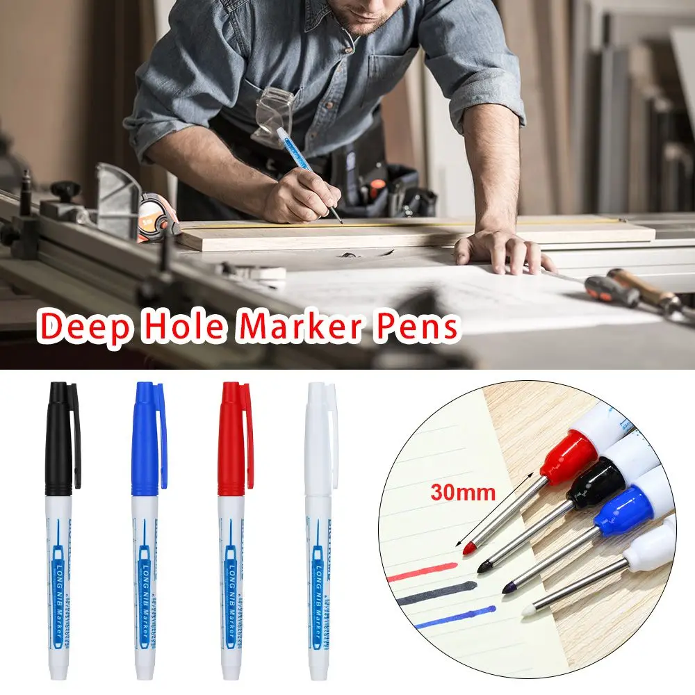 30mm Multi-purpose Long Head Marker Pens Bathroom Woodworking Metal Glass Decoration Construction Deep Hole Marking Pen Tool