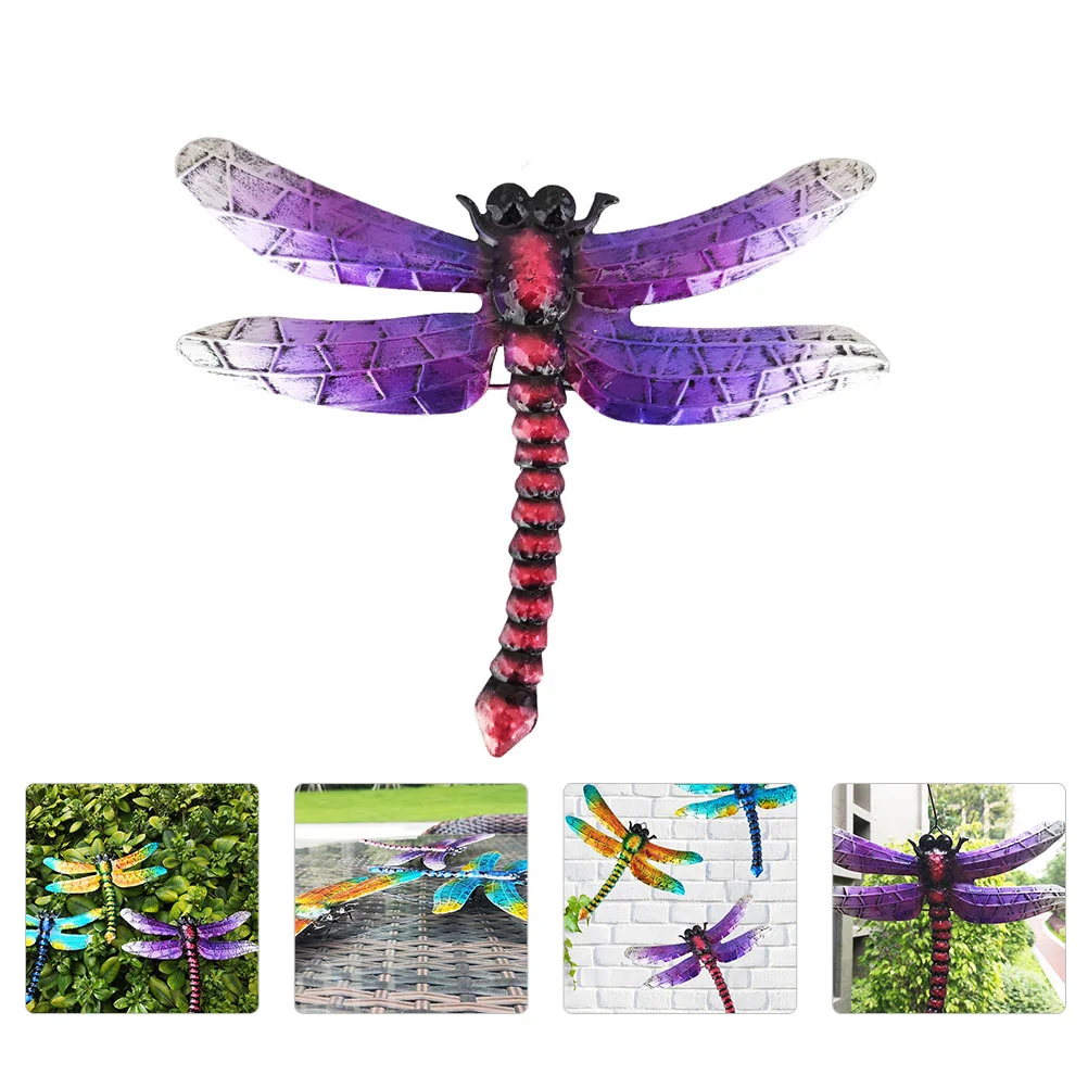 

Dragonfly Wall Metal Decor Outdoor Garden Sculpture Iron Hanging 3D Sculptures Decoration Animal Decorations Ornaments Crafts