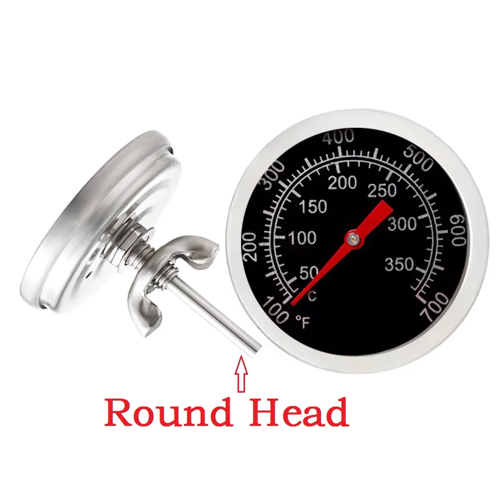 

50 ℃-350 ℃/100 °F-700 °F 52мм чёрная печь для пиццы термометр печь для барбекю дрова из нержавеющей стали барбекю Гриль температурный тест Металлический термометр для пиццерии Печь для барбекю