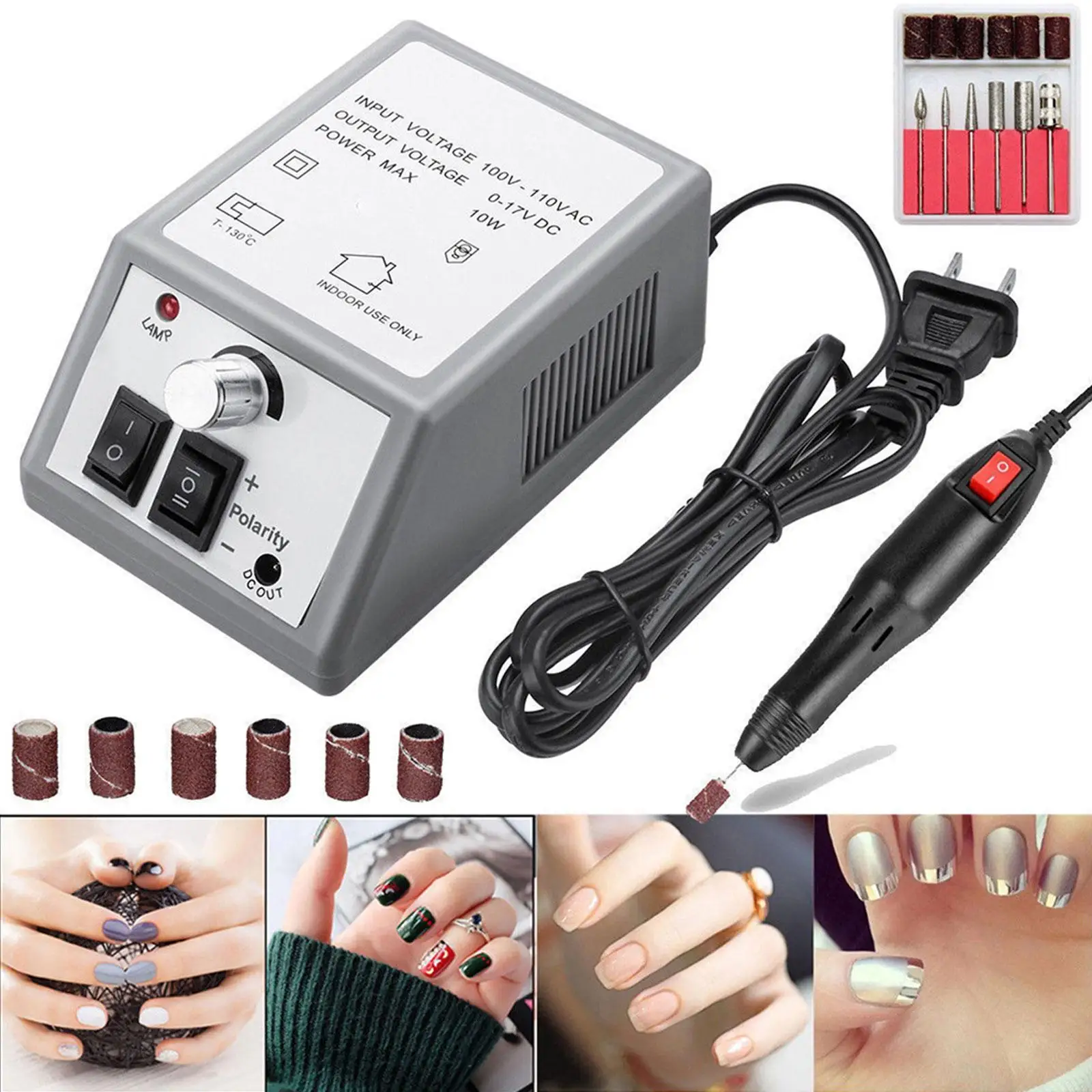 

Electric Nail File Drill Manicure Machine Art Acrylic Pedicure Tool 20000RPM Nail File With Milling Cutters Drill Bits Nail Tool