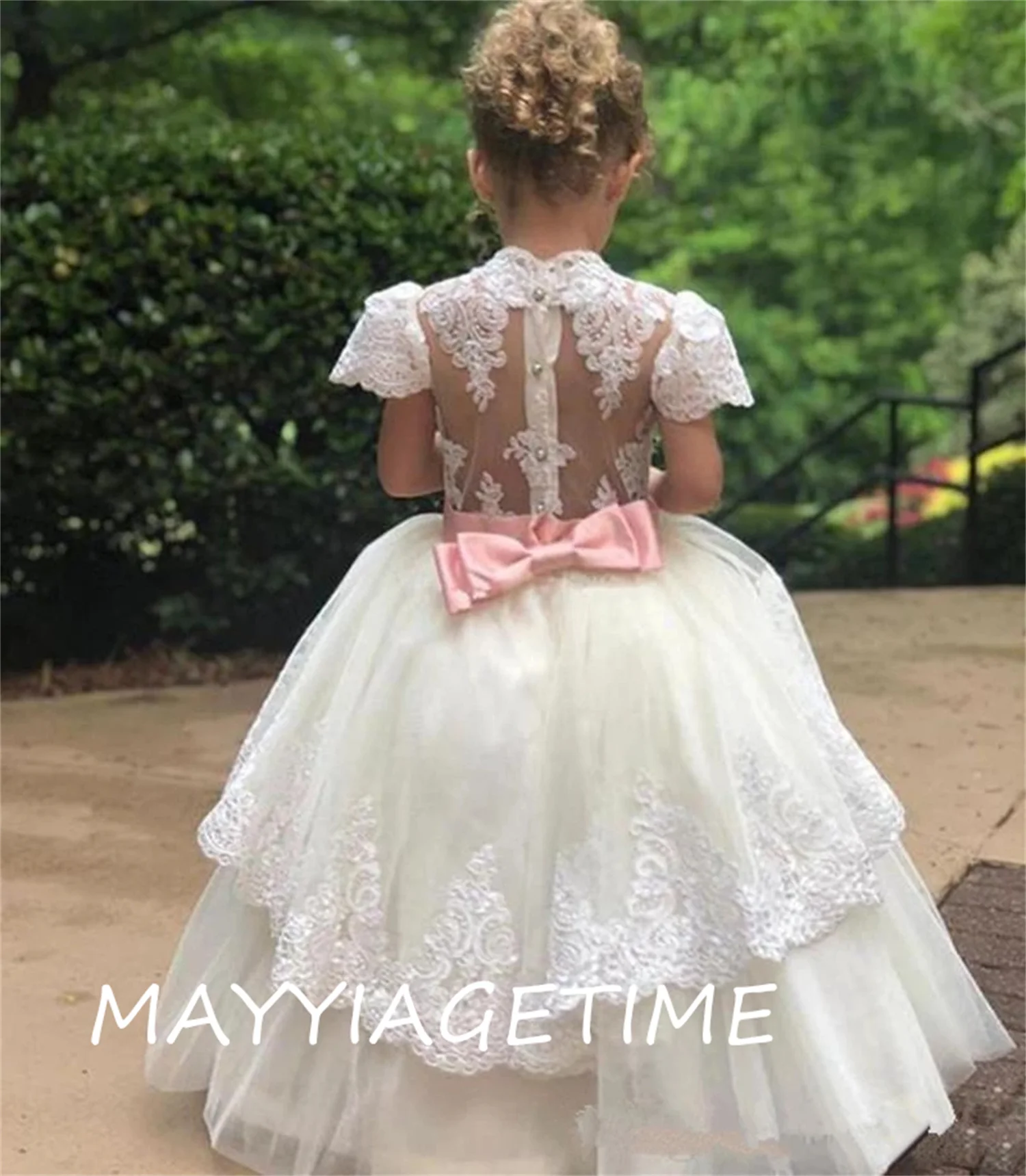 

Платье с цветочным рисунком для девочек, детское фатиновое официальное платье с цветочными лепестками для невесты, вечернее платье