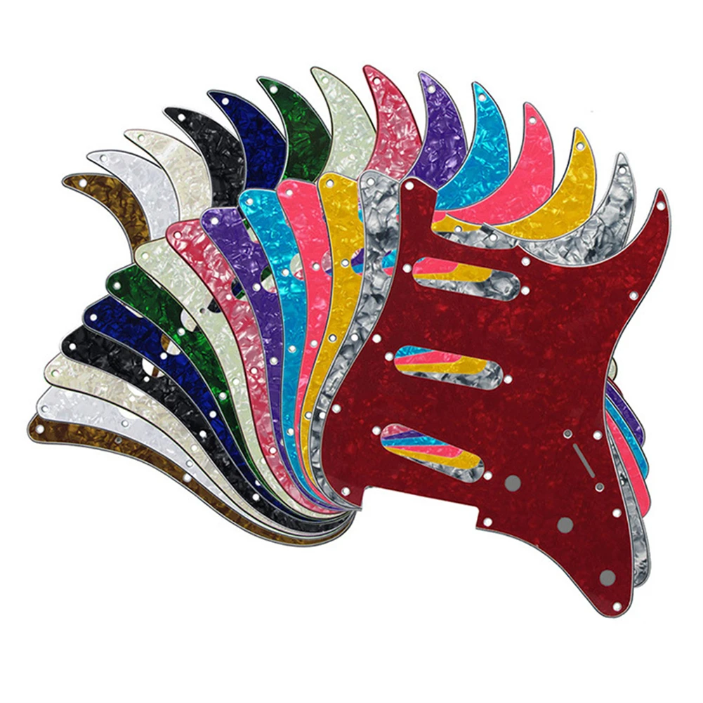 

11 Holes Celluloid Guitar Pickguard Scratch Plate For Strat Guitars SSS Colorful Pickguard Self-adhesive Scratch Plate