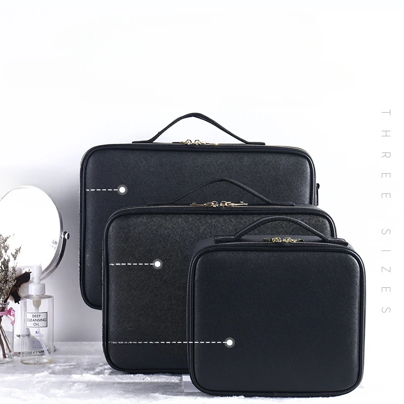 Кожаная косметичка для женщин большой вместительный чехол хранения