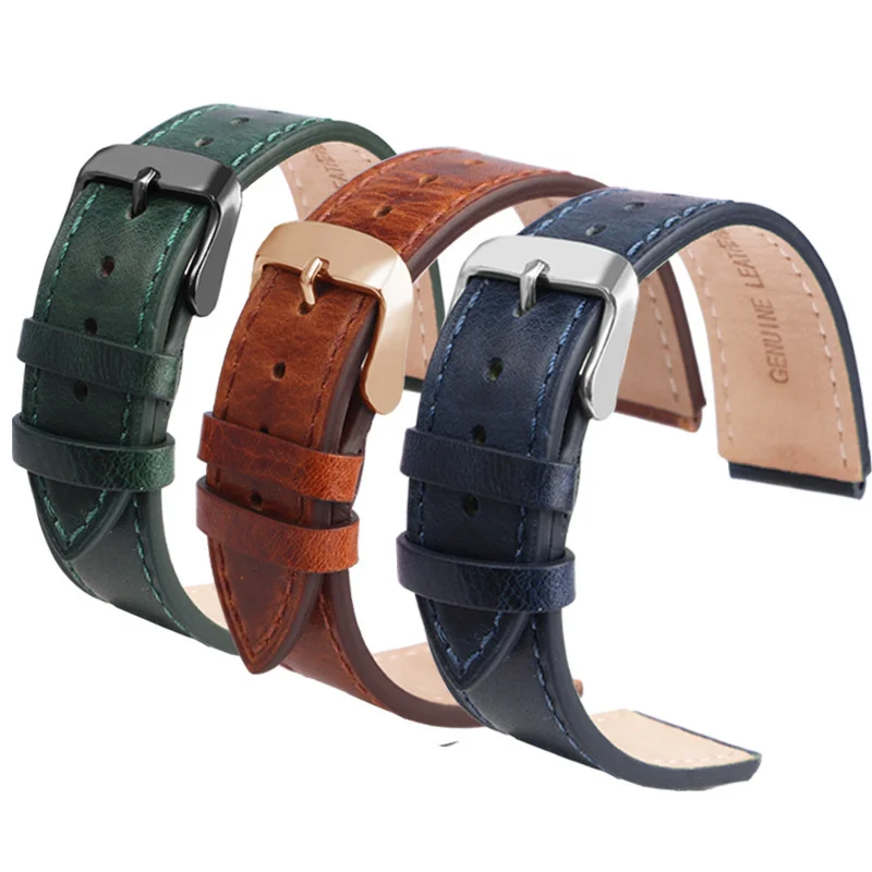 18mm Leather Watch Band For Casio AE1200 AE1300 A158 A159 A168 Water-proof Vintage Strap For Men Women Durable Belt Bracelet