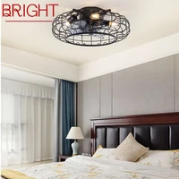 bright nordic retro ceiling fan light led black creative design with lamp remote control for home bedroom dining room loft