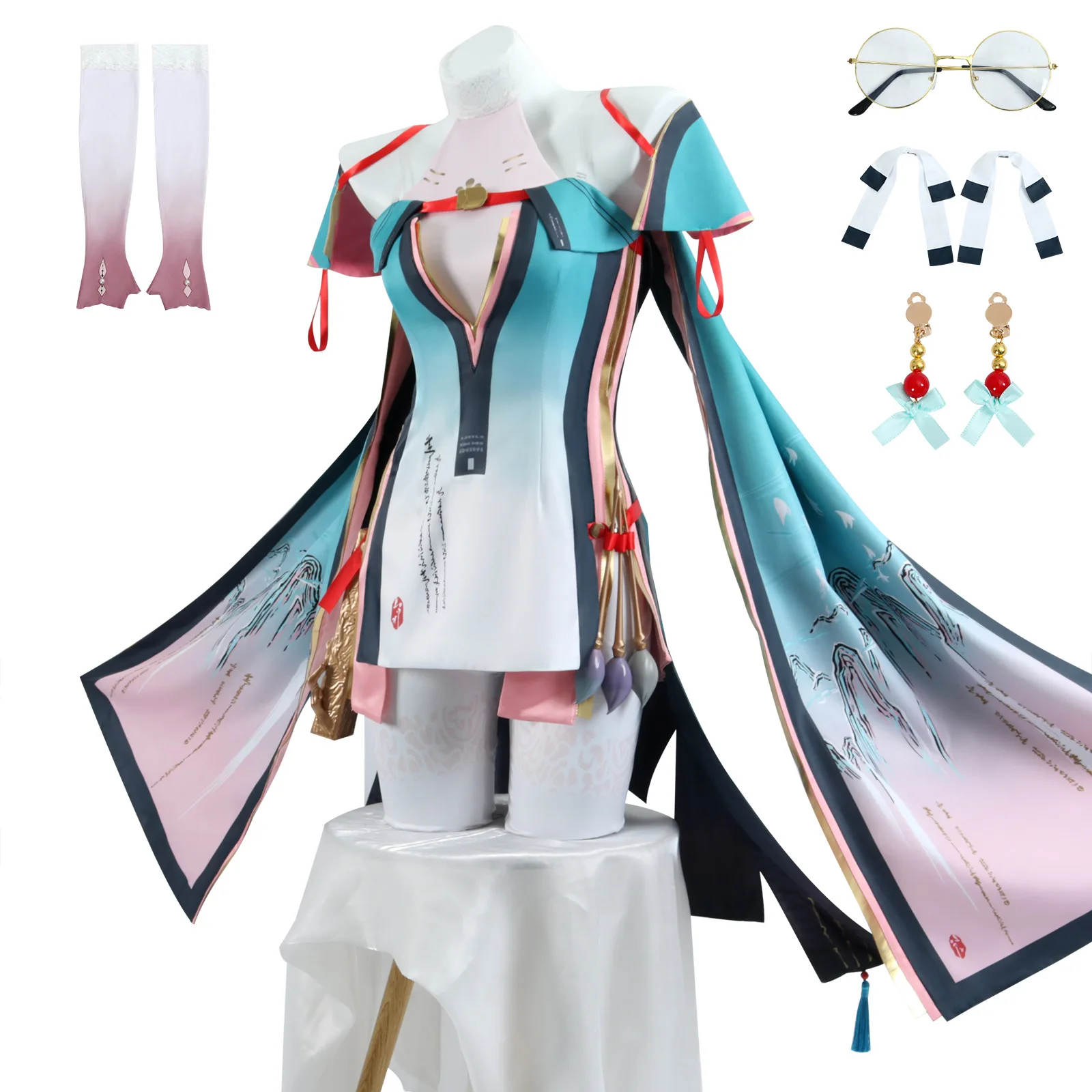 Wuthering Waves Zhezhi Cosplay Costume Chinese Style Sexy Dress Accessories Props Halloween Carnival Party for Women Girls