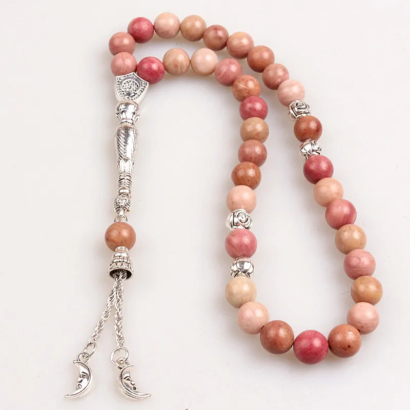 Четки круглые для мужчин и женщин Натуральные Искусственные бусины 8 мм 33