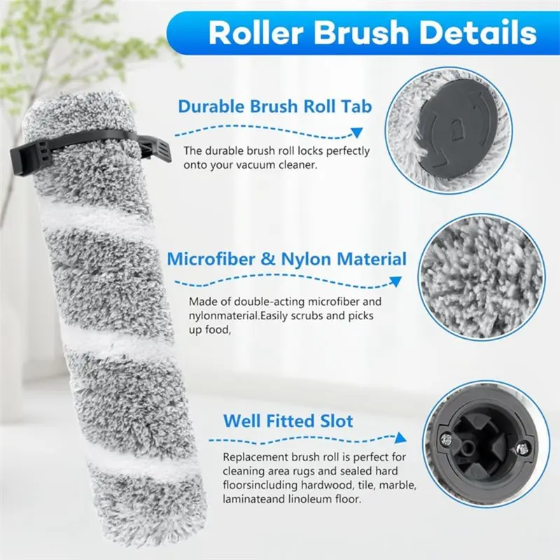 Фото Запасные части BISM для беспроводного пылесоса Bissell 3930F 3933 V2 39999Z (для влажной и сухой уборки) - комплект: роликовая щетка и HEPA-фильтр №4