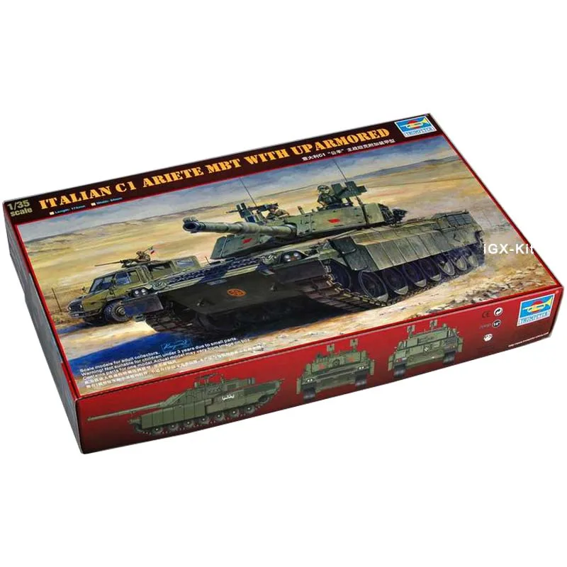 

Trumpeter 00394 1/35 Italian C1 Ariete MBT W/ Uparmored Main Battle Tank Children Gift Toy Plastic Assembly Building Model Kit