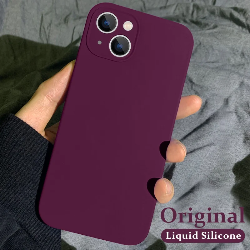 Liquid Silicone Soft Case For iPhone 13 12 11 Pro Max 7 8 Plus SE 2020 Luxury Thin Candy Color Cover For iPhone X XS 11 XR Coque