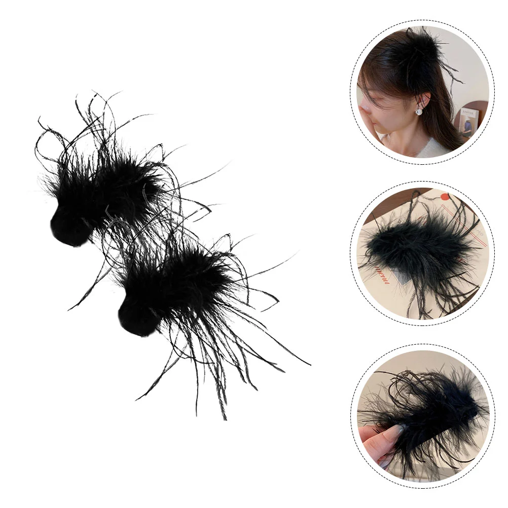 

2pcs Party Festival Hair Jewelry Bride Clip Black Hair Accessories Bride Accessories