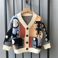childrens clothing boys and girls coat 2022 spring autumn and winter new knitwear sweater cartoon top cardigan kids overcoat