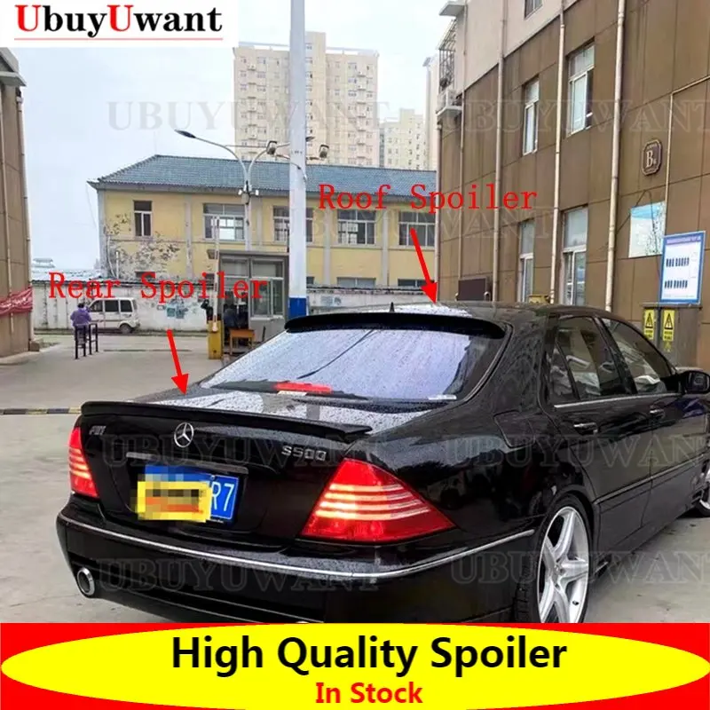 

For Mercedes Benz S Class W220 1998-2005 High Quality Carbon Fiber Material Rear Spoiler and Roof Spoiler For Benz S450 S600