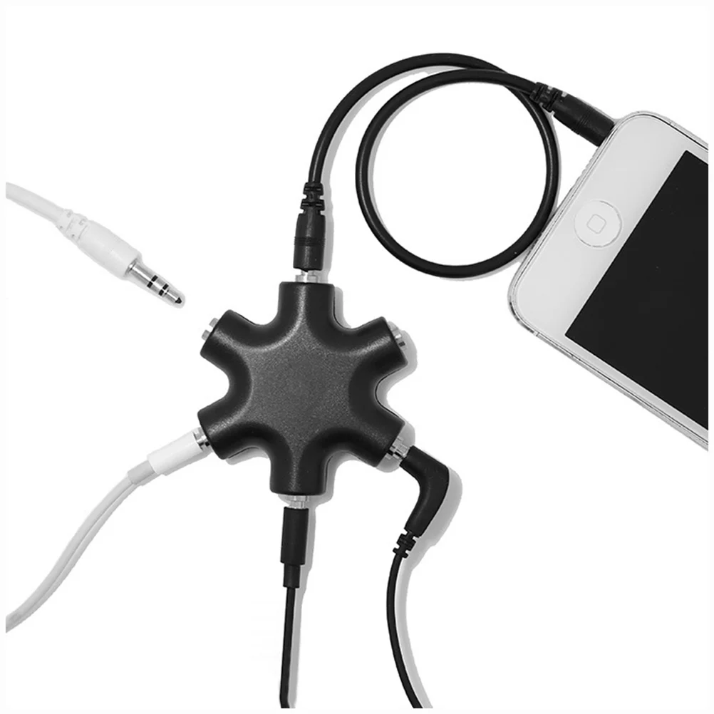 

1PC Practical Durable Creative Universal 6 Way 3.5mm Splitter for Headset Headphone Earphone