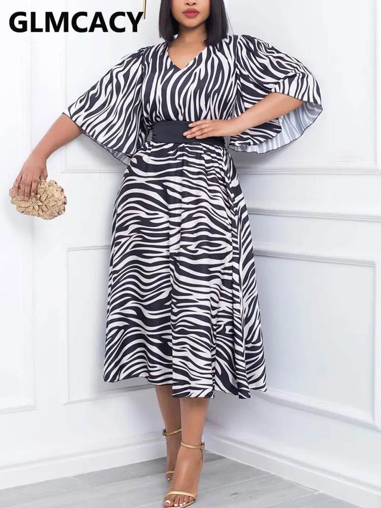 

WHITE PRINT BAT-WING DRESS