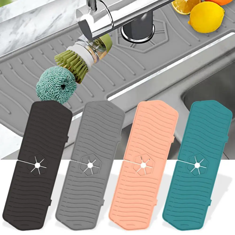 

Силиконовый коврик для смесителя для раковины, супермягкий защитный коврик для смесителя на раковину с защитой от брызг, Впитывающий Коврик для слива, кухонные принадлежности для хранения