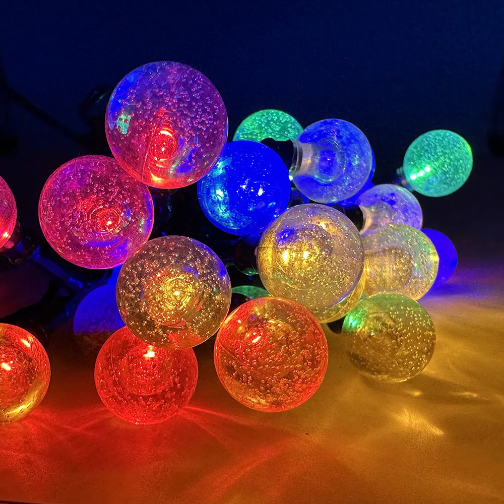 

Led Shape Lighting Chain Bubble Ball Holiday Party Indoor Outdoor Garden Grass Christmas Decoration Colorful String Waterproof