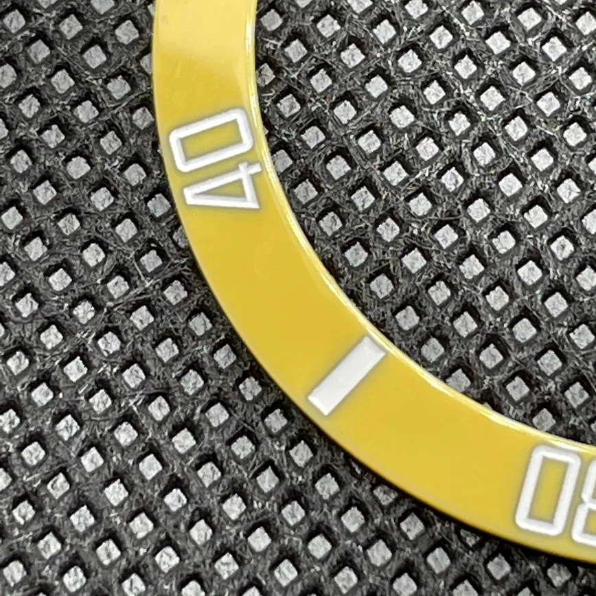 38mm Watch Bezel Insert Ceramic Bezel Mouth Yellow Ice Blue Luminous Chronograph Bezel Watch Accessories Outside Diameter 38mm