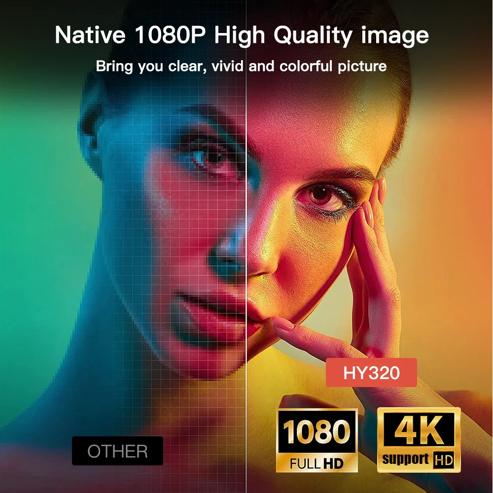 Умный Видеопроектор Lyncast HY320 4K Разрешение 400 ANSI 1080P Android 11 Гибкий