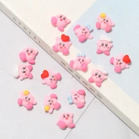 5pcs mini kirby cartoon games anime figures model toys diy mobile phone shell lens manicure jewelry hairpin earrings accessories