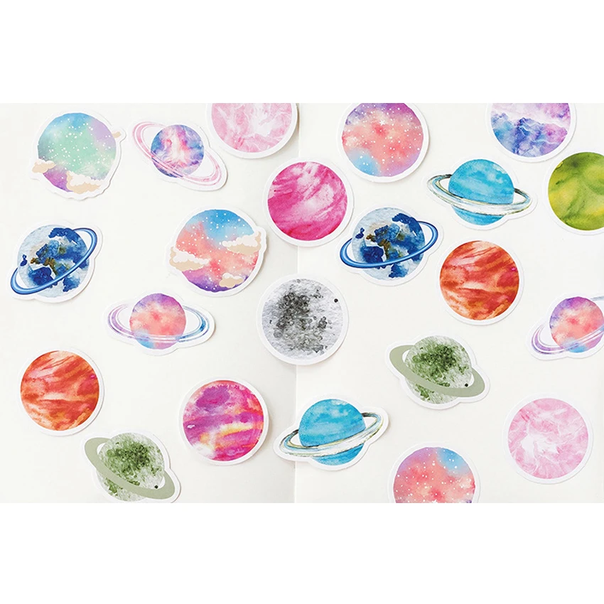 

56packs Boxed Sticker Creative Planet Decoration Scrapbooking Stationery Decoration Diary Gifts