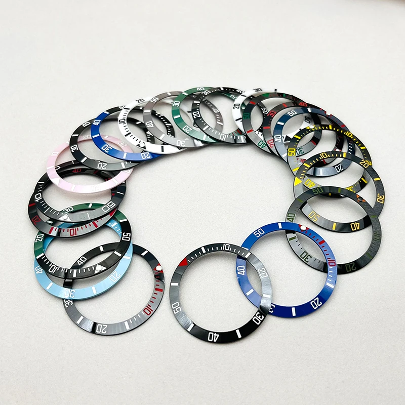 38mm Men's Mechanical Watch Case Sloped Ceramic Bezel Insert Ring Inner Diameter 30.5mm Fits SUB Watch Replace Repair Parts